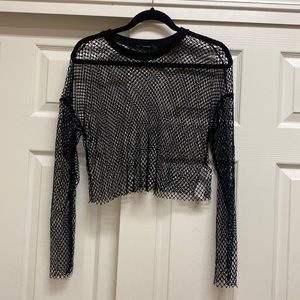 Black Forever 21 mesh top